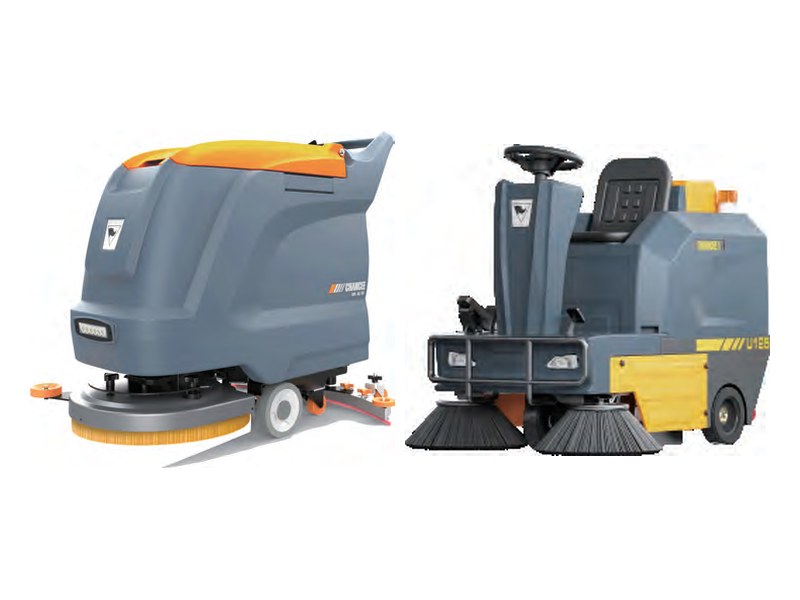 Chancee floor scrubber and floor sweeper